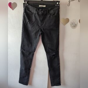 Black Distressed Women's Jeans